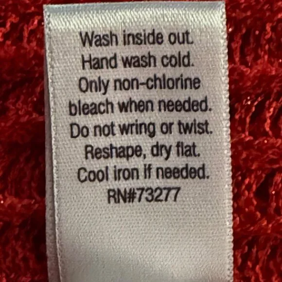 JLO Jennifer Lopez V neck Sparkle Sheer Sweater w/APT Red Cami Both XL - Picture 10 of 16